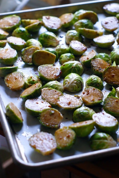 Garlic Balsamic Roasted Brussel Sprouts