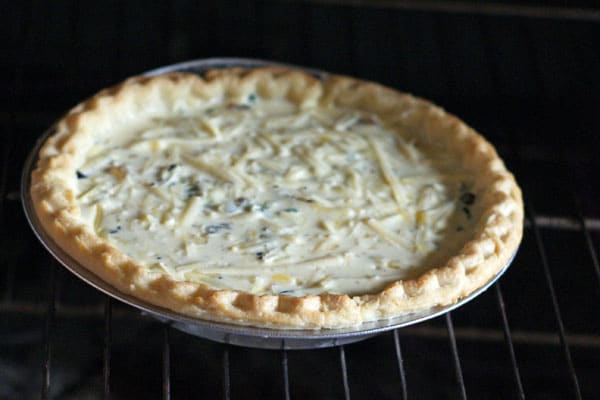 Potato, bacon and kale quiche