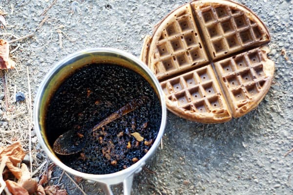 Pumpkin Waffles w/ Praline Pecan Syrup
