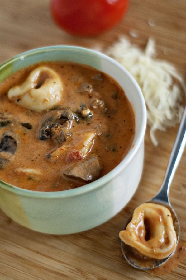 Creamy Slow Cooker Tortellini Soup 
