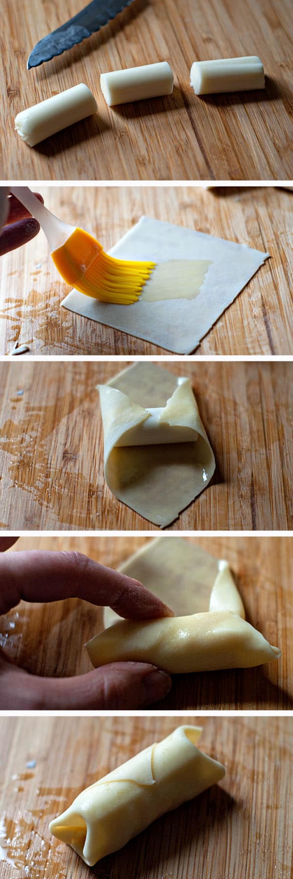 Wonton Wrapped Mozzarella Sticks | Heather Likes Food Wonton Wrapped Mozzarella Sticks