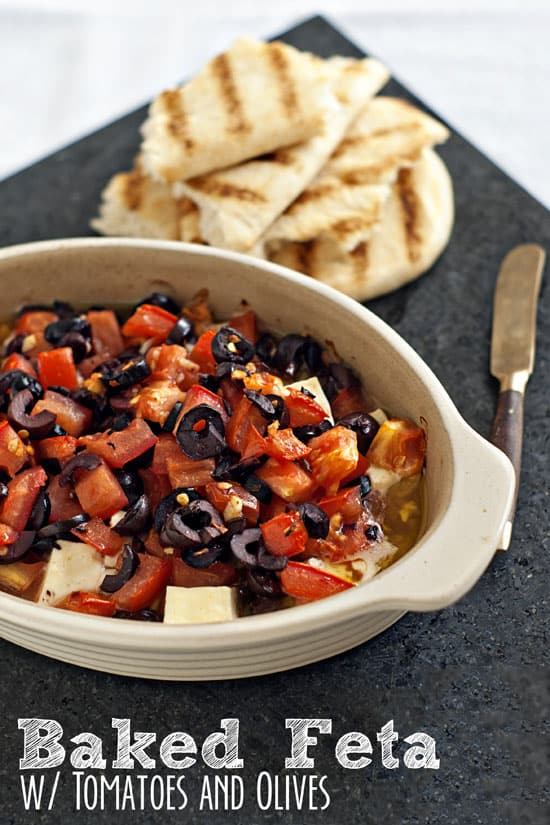 Baked Feta with Olives and Tomatoes | heatherlikesfood.com