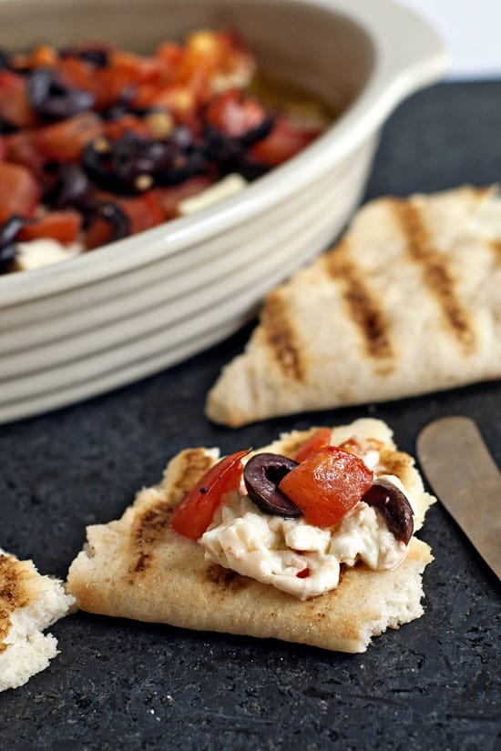 Baked Feta with Olives and Tomatoes | heatherlikesfood.com